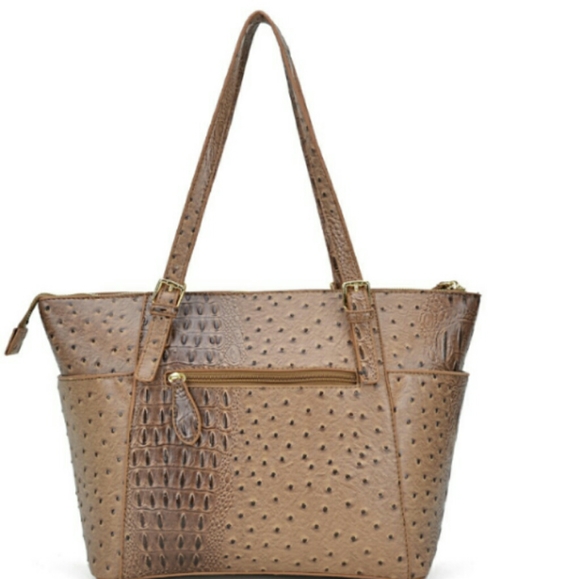 Bags Ostrich Embossed Tote With Matching Wallet Poshmark